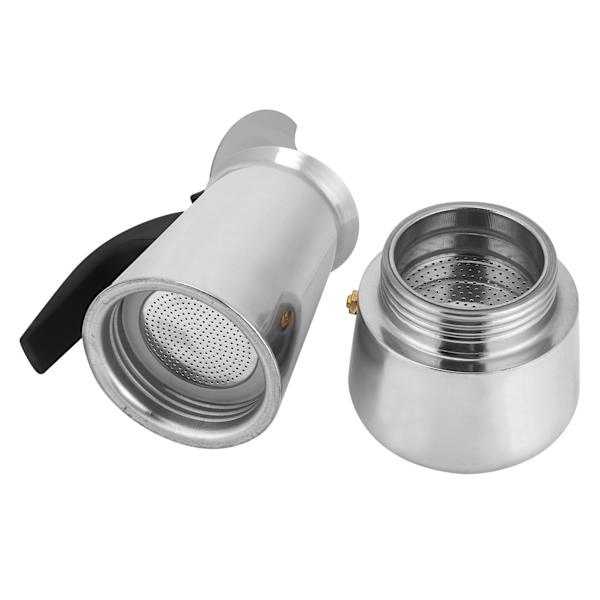 200 ml Bærbar Kaffebrygger Moka Pot Kaffemager i Rustfrit Stål til Køkkenudstyr