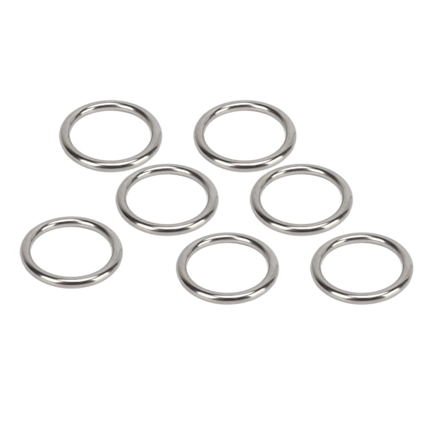 7 st 304 rostfritt stål metall O-ring Vattentät rostfri sömlös svetsad rund o-ring för fitnessbågar Yogaringar 7x50MM