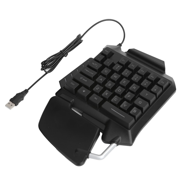Enhånds Tastatur 35-Tasters USB Kablet Bærbar Mekanisk Gaming Tastatur med LED Baggrundsbelysning