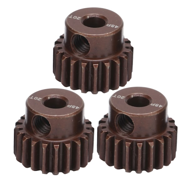 3 stk. RC 3,175 mm 48DP 20T stålpiniongearsæt til 1/10 RC bil børsteløs børstet motor