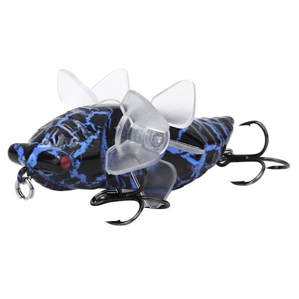 Hard Fish Lure Bionic Cicada Shape fiskebete med roterande snurrar Propeller Diskantkrok 7,5 cmY238-9