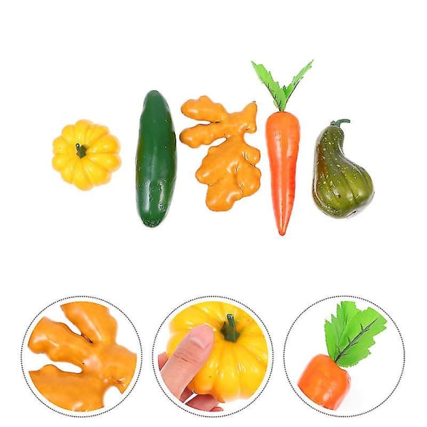 5 st konstgjorda grönsaksdekorationer Dekorativa hängande grönsaksmodeller
