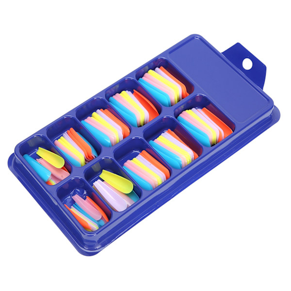 Pure Color Fuld Dækning Negletips Hjemmesalon Smuk Farverig Falsk Falsk Negle Manicure Tool05