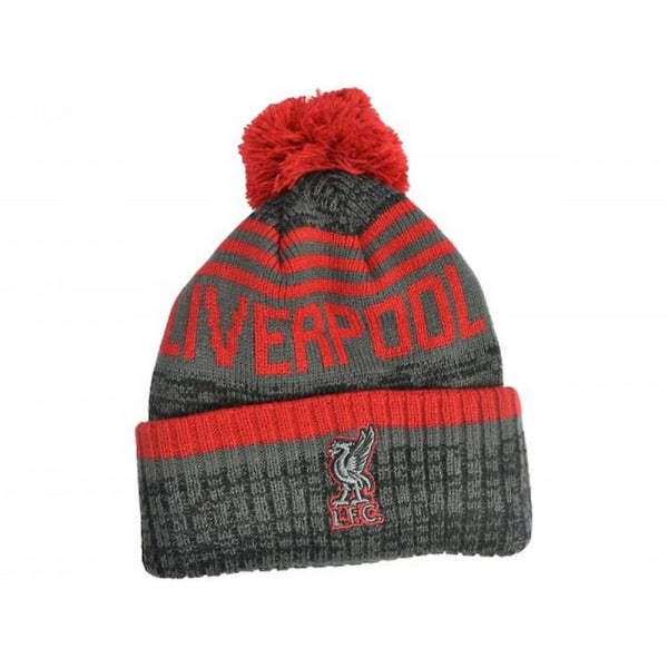 Liverpool FC Unisex Adult Liverbird Bobble Beanie One Size Grey/Red