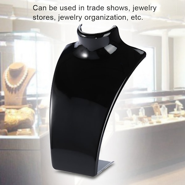 Halskæde Ørering Holder Mannequin Hoved Byst Stativ Model Shop Smykker Display Stativ (Sort)
