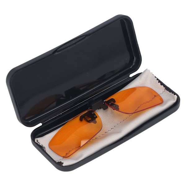 Clip On Glasögon Effektivt blått ljus blockerar 180 grader vertikalt Flip Portable Orange Glasögon Cliplins för dator fyrkantig