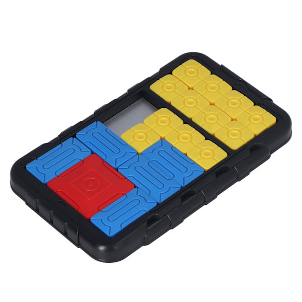 Kids Sliding Puzzle Board Utveckla logiskt tänkande utmaningar Handhållna pussel Leksak för barn Svart