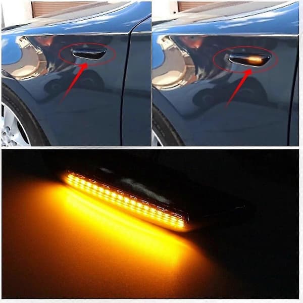 Kompatibel med E90 E91 E92 E93 E60 E87 E82 E46 Bil Blinklys Blinklys Linse Blinkende LED Sidemarkeringslys Biltilbehør ST1M235