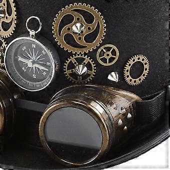 Nyhed Steampunk Gear Høj Hat Unisex Gear Sorte Tilbehør Gotiske Nitter