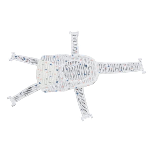 Five Corner Bath Seat Support Net Non-Slip Adjustable Universal Breathable Mesh Soft Headrest Baby Bath Net for Infant Star