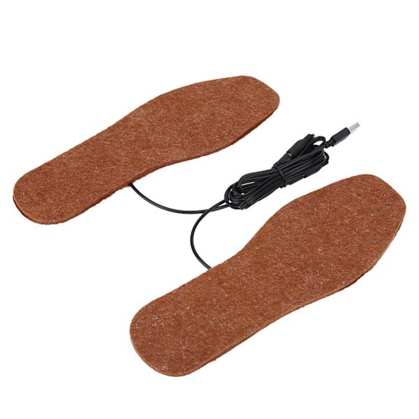 1 par USB-opvarmede indlægssåler til fødder Varme Holdende puder Brune (herrer)