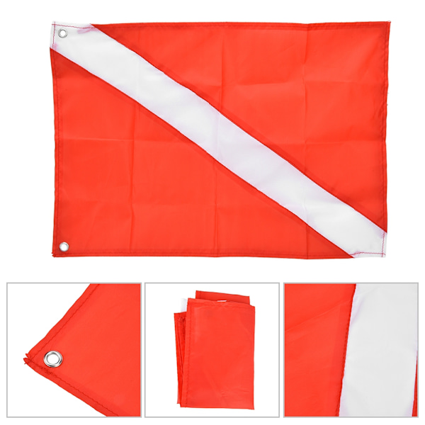 Rød og hvid dykkerflag sikkerhedssignalmarkør til dykning Snorkling undervands sport (50*60 cm)