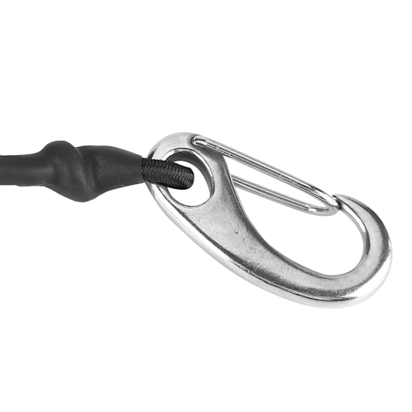 Elastisk sträng Båtkajakpaddel Säkerhetsstångkoppel med karbinhake för paddling Svart