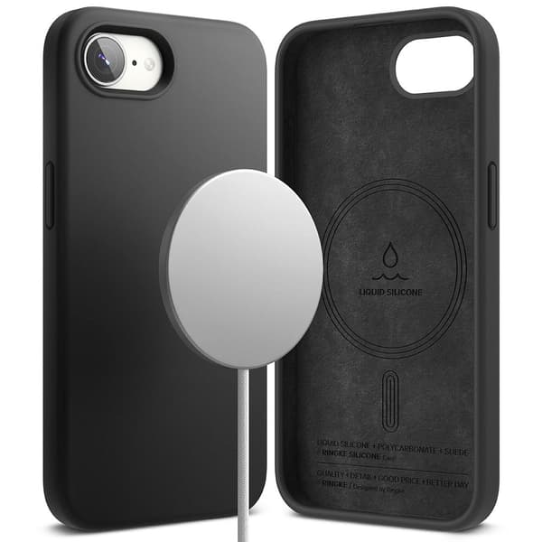 Ringke Kompatibel med iPhone 17e / 16e Cover MagSafe Silikone Sort 80
