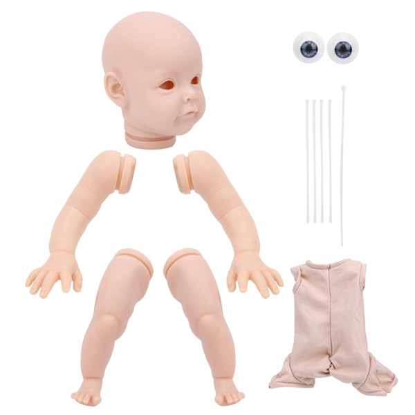22 tommers DIY-simulering umalt Reborn Baby Doll Modellsett Reborn Doll Kit Deler Leke
