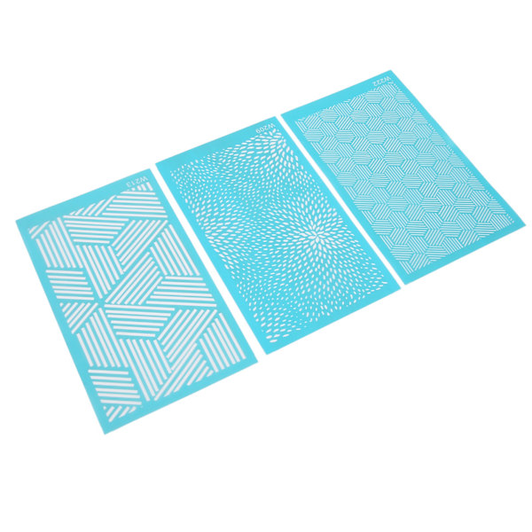 3 stk. Silketrykkstempler for polymerleire, gjenbrukbare DIY-silketrykk for papirkort, T-skjorter, lerret, glass 209 213 222