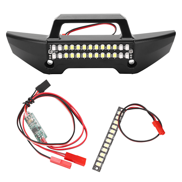 RC aluminiumlegering forreste kofanger med LED-lys til Traxxas MAXX 89076 1/10 RC bil