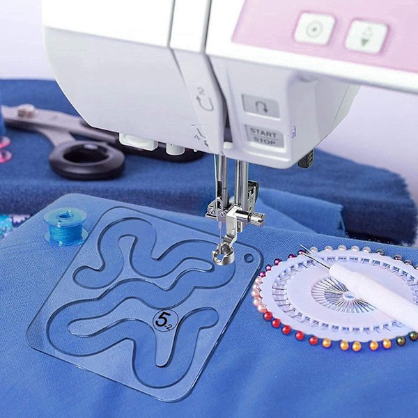11 stk DIY Quiltningsskabelonsæt Håndsyning Akryl Skabeloner Lineal Serie 5 til DIY Maskine Quilt Lineal