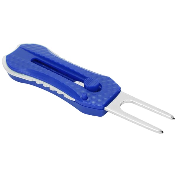Golf Fork Golf Divot Reparation Spring Tool Pitchfork Cleaner Putting Green Fork Träningshjälpmedel Blå