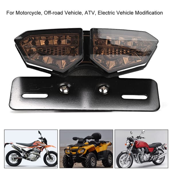 Retro Multifunksjons Motorsykkel Baklys LED Blinklys Bakbremselys