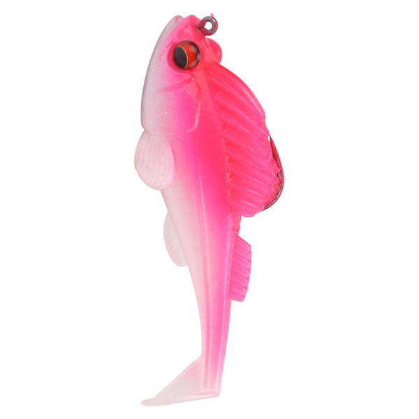 Deep Running Paddle Tail Blødt Fiskeagn 75mm/13g Anti-hængende bund Blødt falsk agn (pink sølv hale)