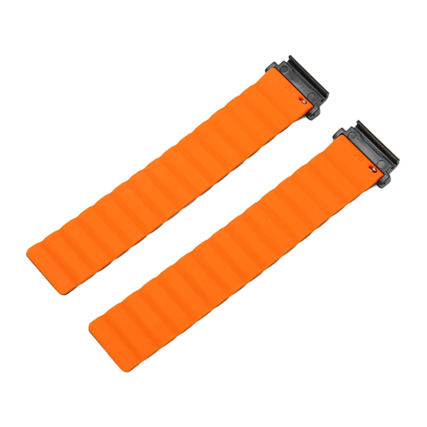 Magnetiskt klockband Justerbart klockarmband i silikon med snabbkoppling 20 mm Passar för Garmin Fenix ​​7S 6S 5S svart och orange