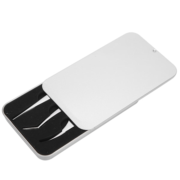 3 st Ögonfransförlängningspincettset Silverspegel Ljus delfinformad Easy Fannning Tool