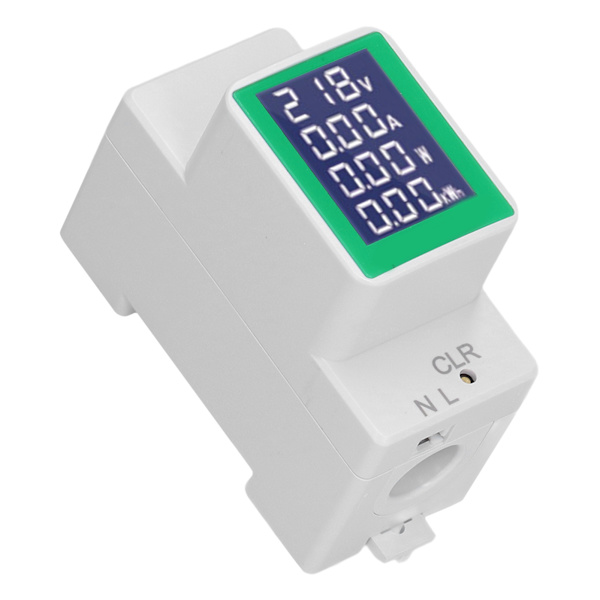 DIN Rail Meter Digital Voltmeter Amperemeter Effekt Energi Monitor Multimeter Tester AC50‑300V 100A