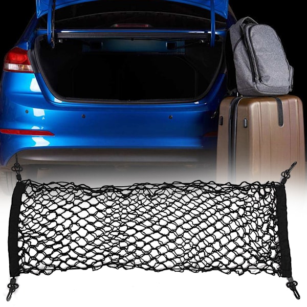 Universal bil bagagerumsnet med dobbelt lag, mesh opbevaringslomme organizer