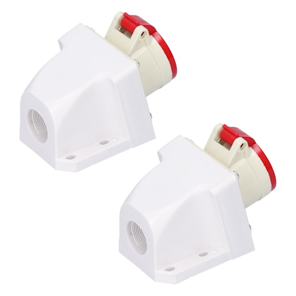 2 stk 4-polet industriuttak 3-fase fast flytstrømkobling 380V415V 16A 3P+E IP44
