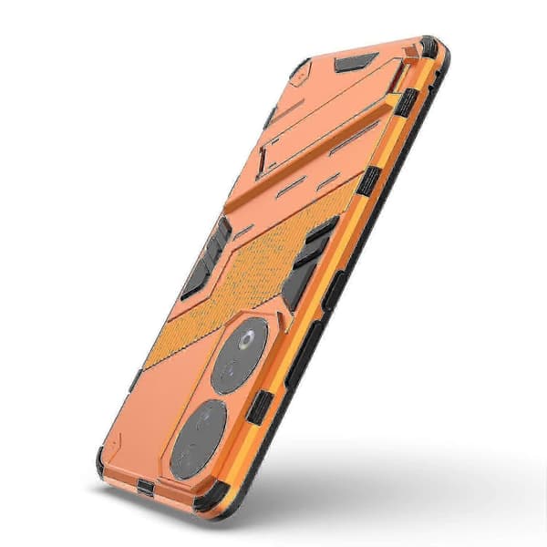 För Honor 90 - Stoppsäkert PC + TPU-telefonskal med stöd Orange