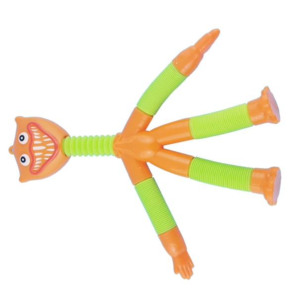 Lang hals poppende rør Fidget Legetøj Interessant udvidende stræk rør Sensorisk Legetøj Soveværelse Orange