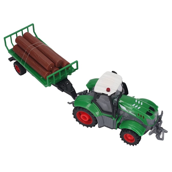 RC Farm Tractor Toy 4 Channel Drive Fjärrkontroll Truck Trailer Set med uppladdningsbara batterier för pojkar, flickor