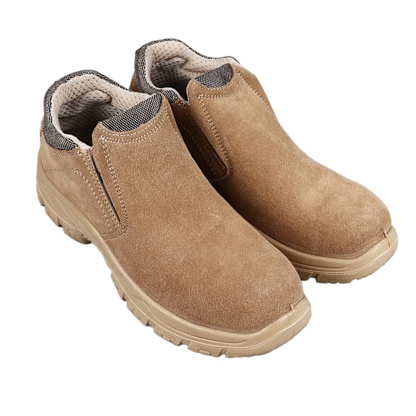 1 par Steel Toe Slip On Shoe med solid sula Mocka Anti Slip Punkteringssäker Andas Steel Toe Work Boot for Men Worker 43