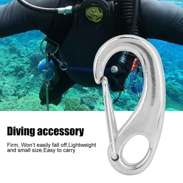 316 Rustfrit Stål Snap Hook Clip Bolt Kit Scuba Diving Tilbehør (50MM, Hvid)