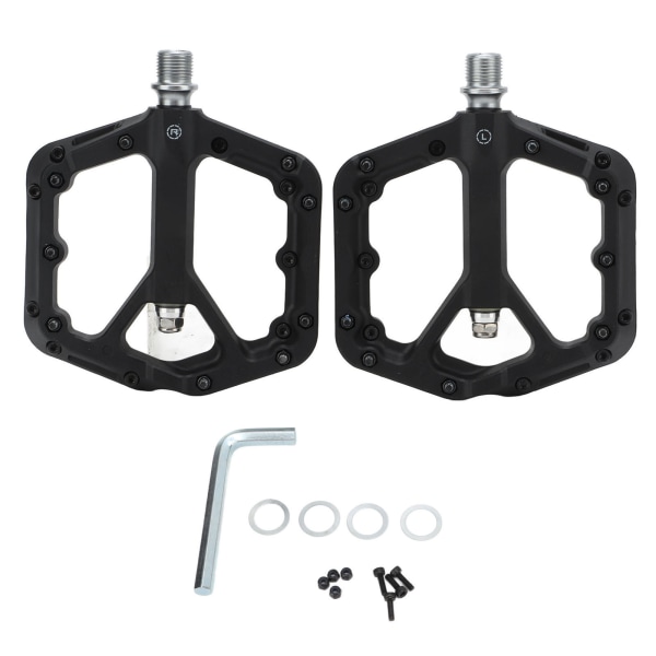 2pcs Bike Pedals Nylon Composite Skid Resistant Widening Black Waterproof Sealed Bearings Bicycle Pedals Replacement
