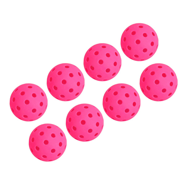 12ST 74mm 40 hål pickleballs PE plast hög elasticitet pickleball utomhus hål bollar rosa