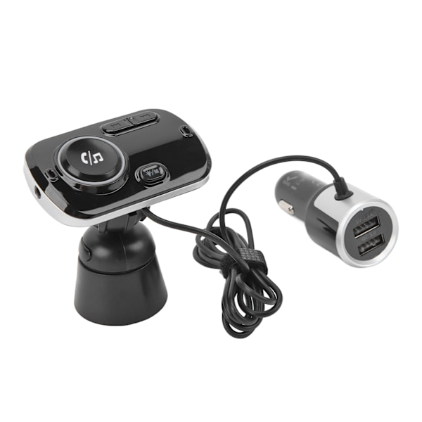 Bluetooth-sender med 2 USB-porte Sort Hurtig opladning Smart detektion Støjreduktion Håndfri funktion Universal bil