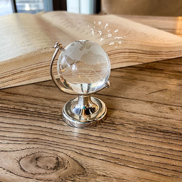 Enkel Ins Style Mini Globe Jente Hjerte Kreativ Transparent Bordsskivedekorasjon
