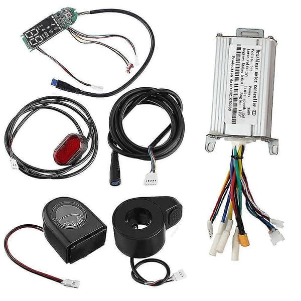 36v 350w 15a motorstyring + dashbord + hastighetsregulator for front-/baklys for elsykkel Musta hopea