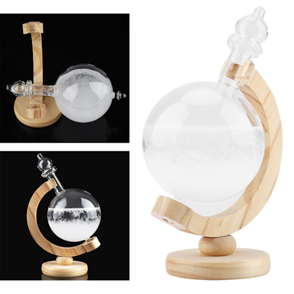 Storm Glas Creative Globe formad Storm Glasflaska Desktop Väderstation väderprediktor