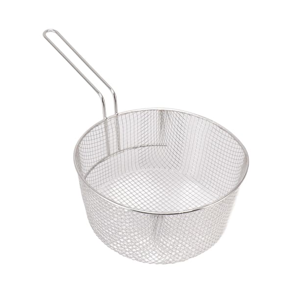 Frying Basket Stainless Steel Long Handle Reusable Rust Resistant Frying Net for Fish Chicken Nuggets Handle Without Rubber