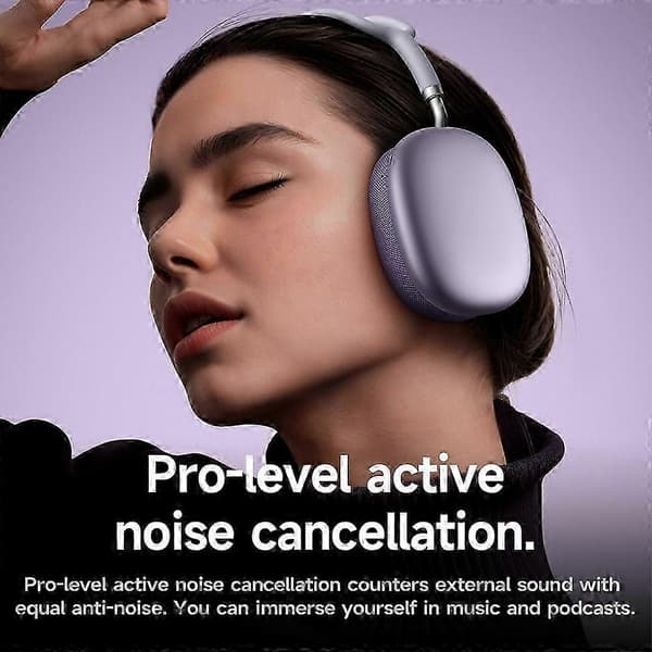 W65 Plus Max ANC Støjreducerende Bluetooth-hovedtelefoner Over-Ear Store hovedtelefoner Headset med magnetiske ørekopper deep space gray