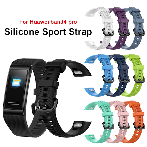 Blødt silikone armbånd som erstatter urrem til Huawei Band 3 Pro og Band 4 Pro