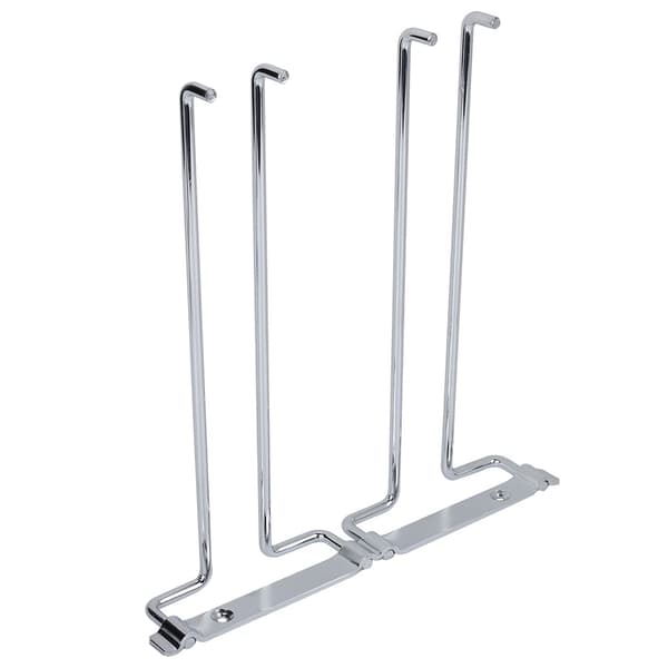 Double Row Iron Chrome Wine Glass Holder Wall Mounted Stemware Rack