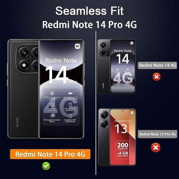 Skyddsglas - Kompatibel med Xiaomi - Redmi Note 14 Pro - 2 Härdade Glas - Repellerande - 9H Transparent