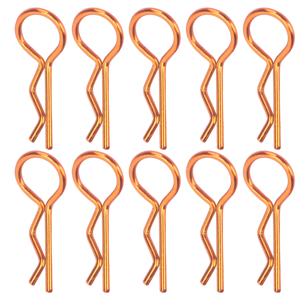 10 stk. RC Bil Karosseri Clips R-form Metal Karosseri Clips Stifter til 1/5 1/6 1/8 1/10 RC Bil (bronze farve)