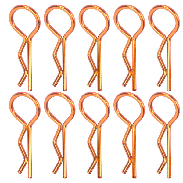 10 stk RC Bil Karosseri Klips R-Form Metall Karosseri Klips Pins for 1/5 1/6 1/8 1/10 RC Bil (bronsefarge)