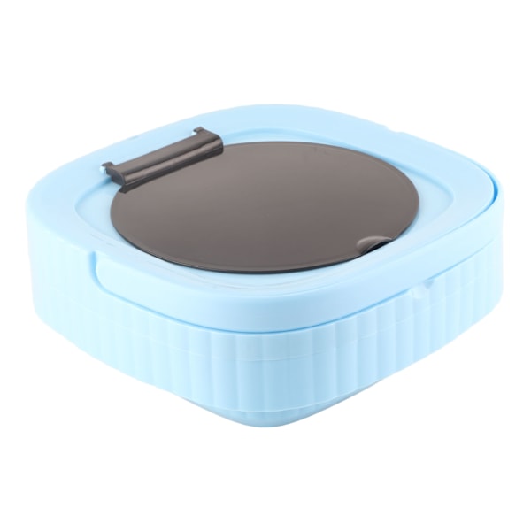 Liten hopfällbar tvättmaskin TPE och PP 100‑240V Inbyggd dehydrator 6L Mini Bärbar Hinkbricka för Underkläder Strumpa Blå US Plugg