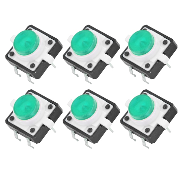 20 stk 12x12x7,3 mm Taktil Trykknap Switch LED Momentan Taktil Trykknap Switch Grøn